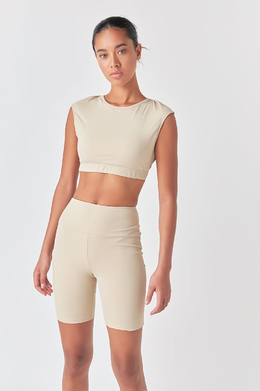 Endless Rose Strappy Back Crop Top KHAKI