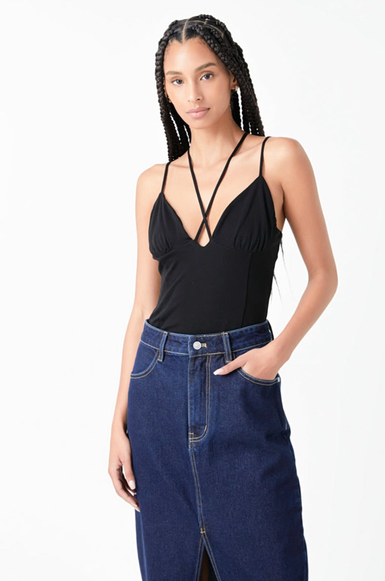 Endless Rose Strappy Bodysuit BLACK