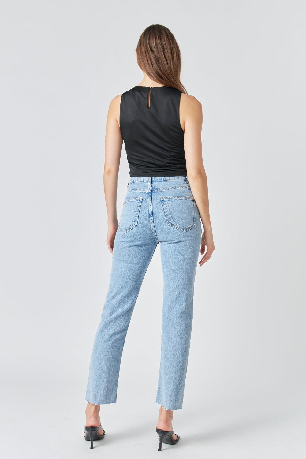 Endless Rose Stretch Ruched Tank Top BLACK