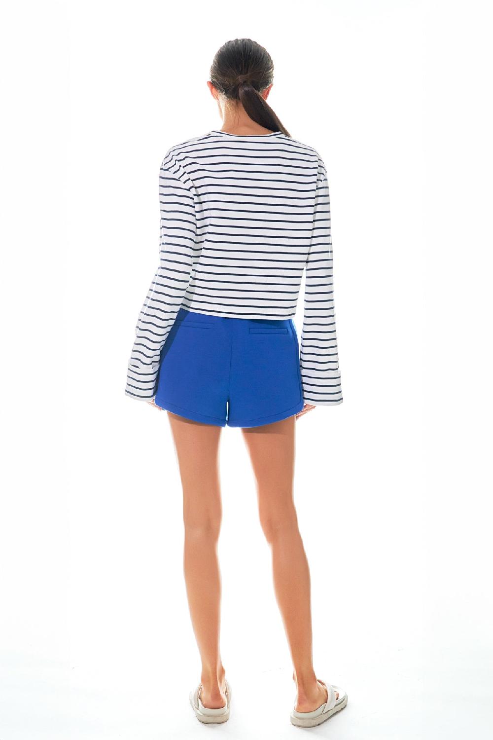 Endless Rose Striped Cropped Top WHITE/NAVY