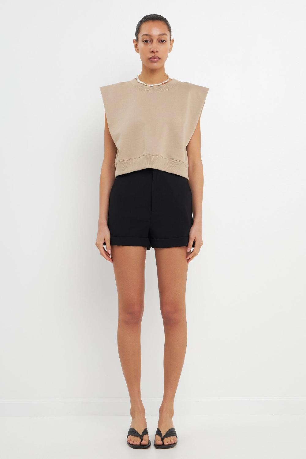 endless rose Tailored Basic Shorts BLACK