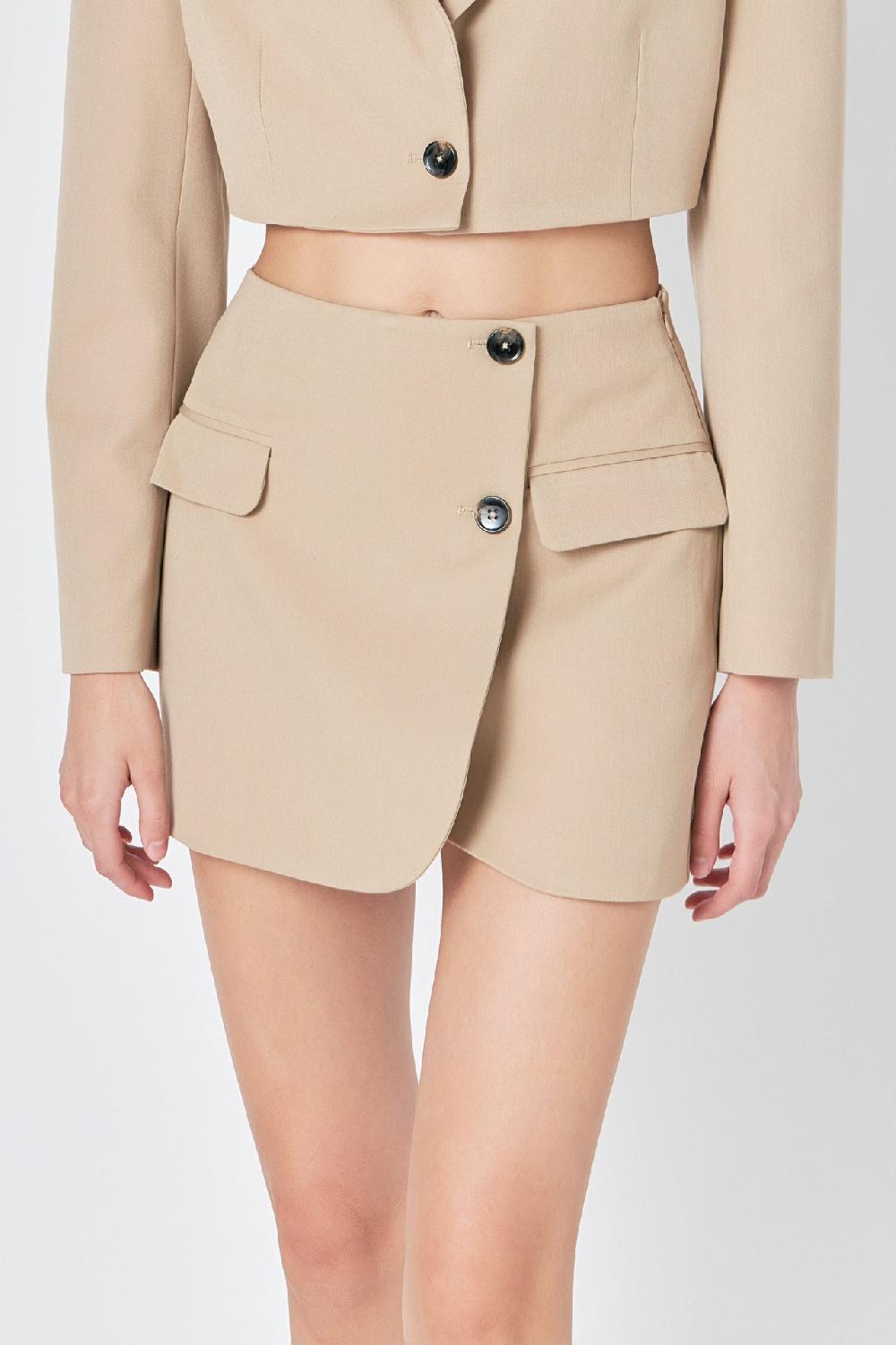 Endless Rose Tailored Skirt BEIGE