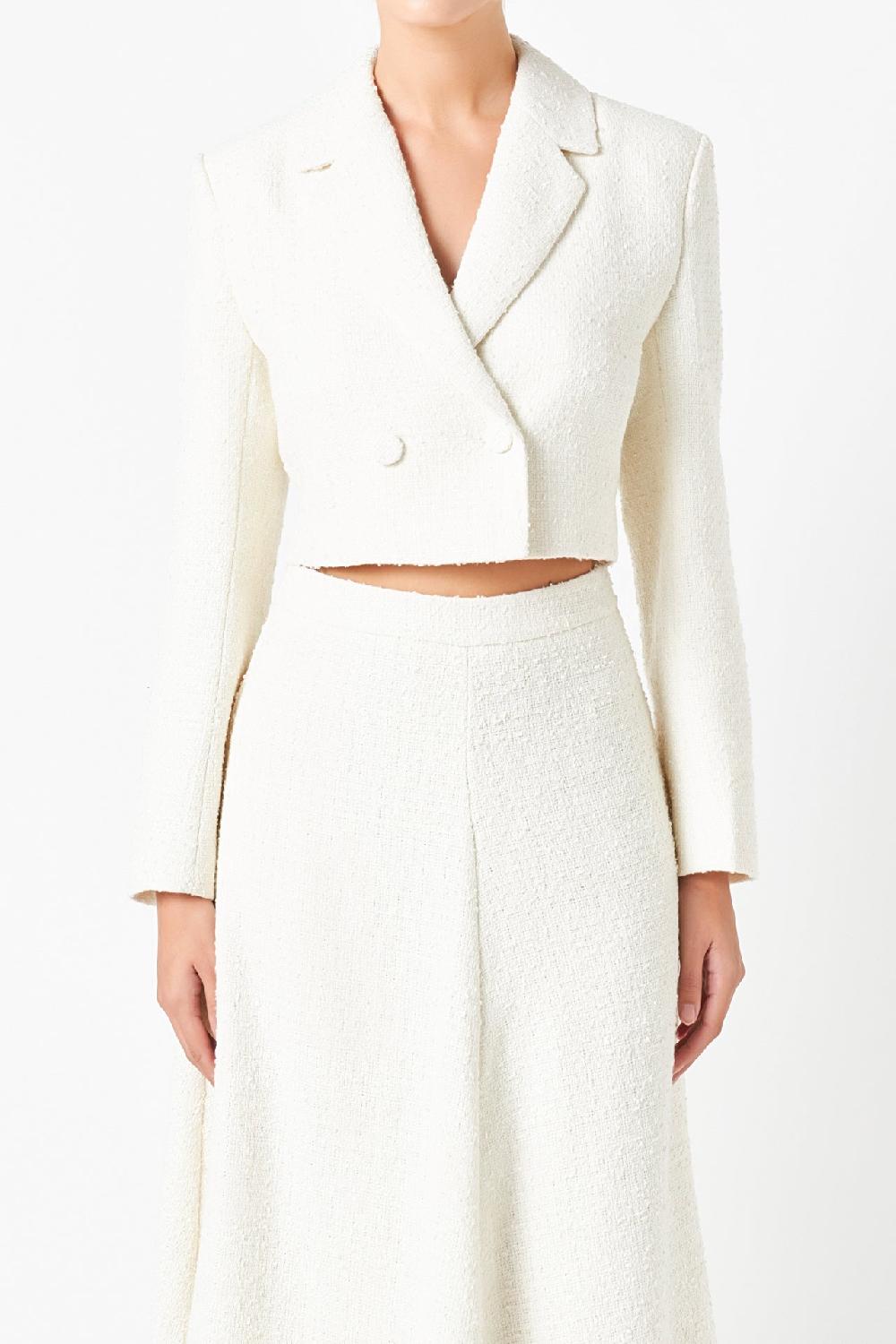 Endless Rose Textured Cropped Jacket CREAM