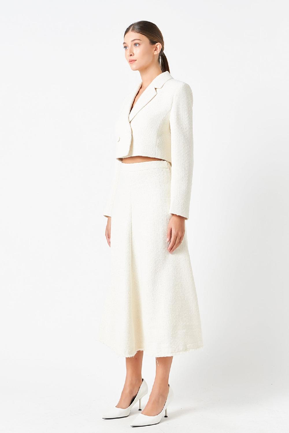 Endless Rose Textured Cropped Jacket CREAM