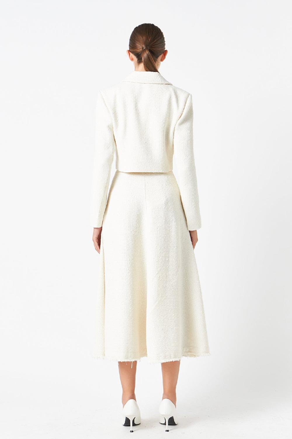 Endless Rose Textured Cropped Jacket CREAM