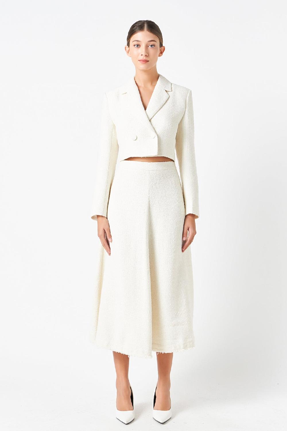 endless rose Textured Cropped Jacket CREAM