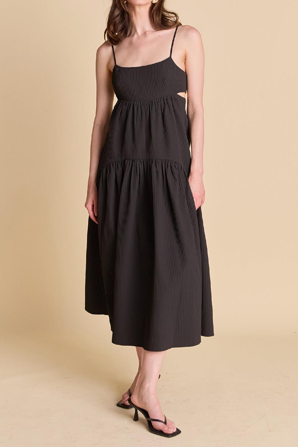 Endless Rose Textured Maxi Dress BLACK
