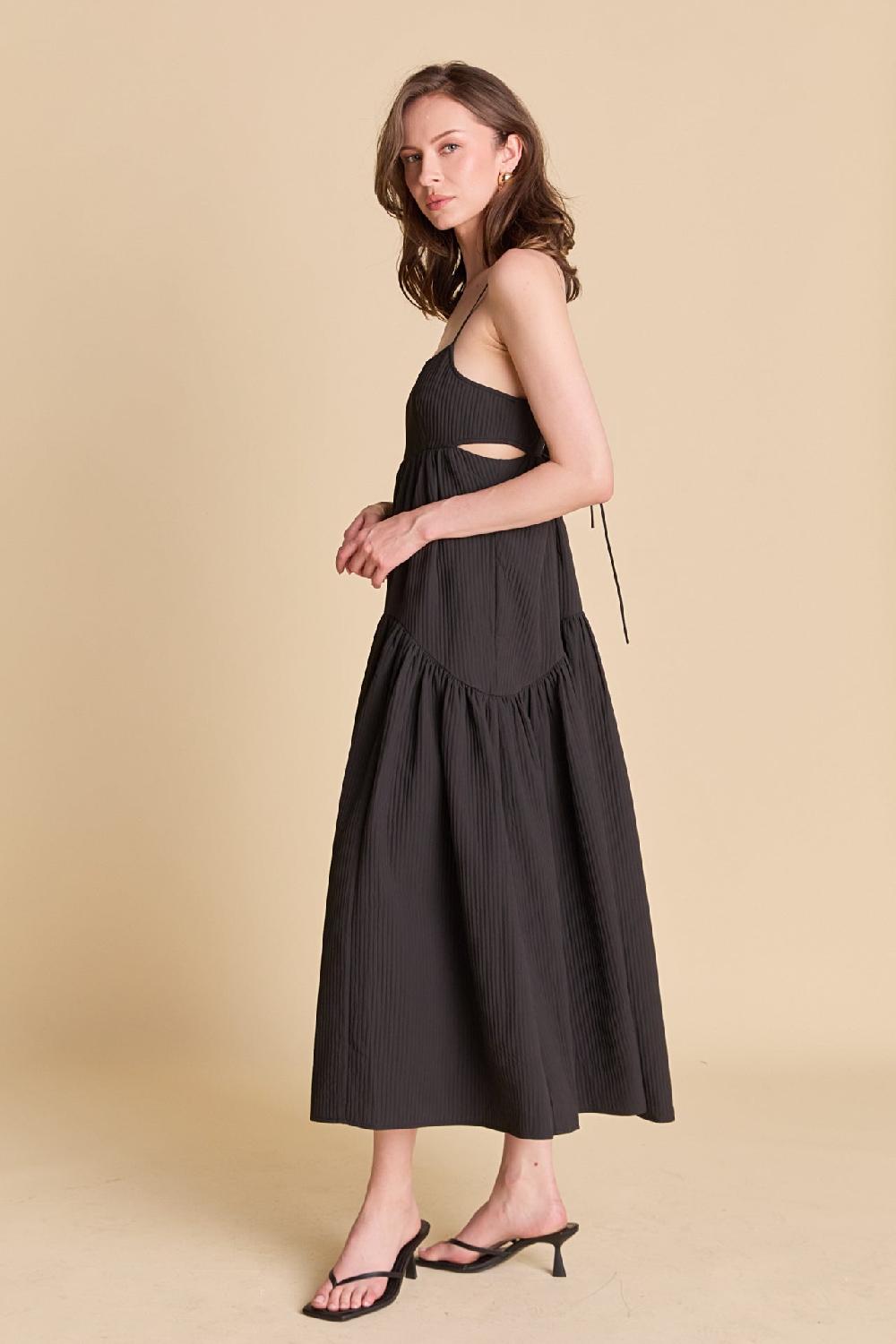 Endless Rose Textured Maxi Dress BLACK
