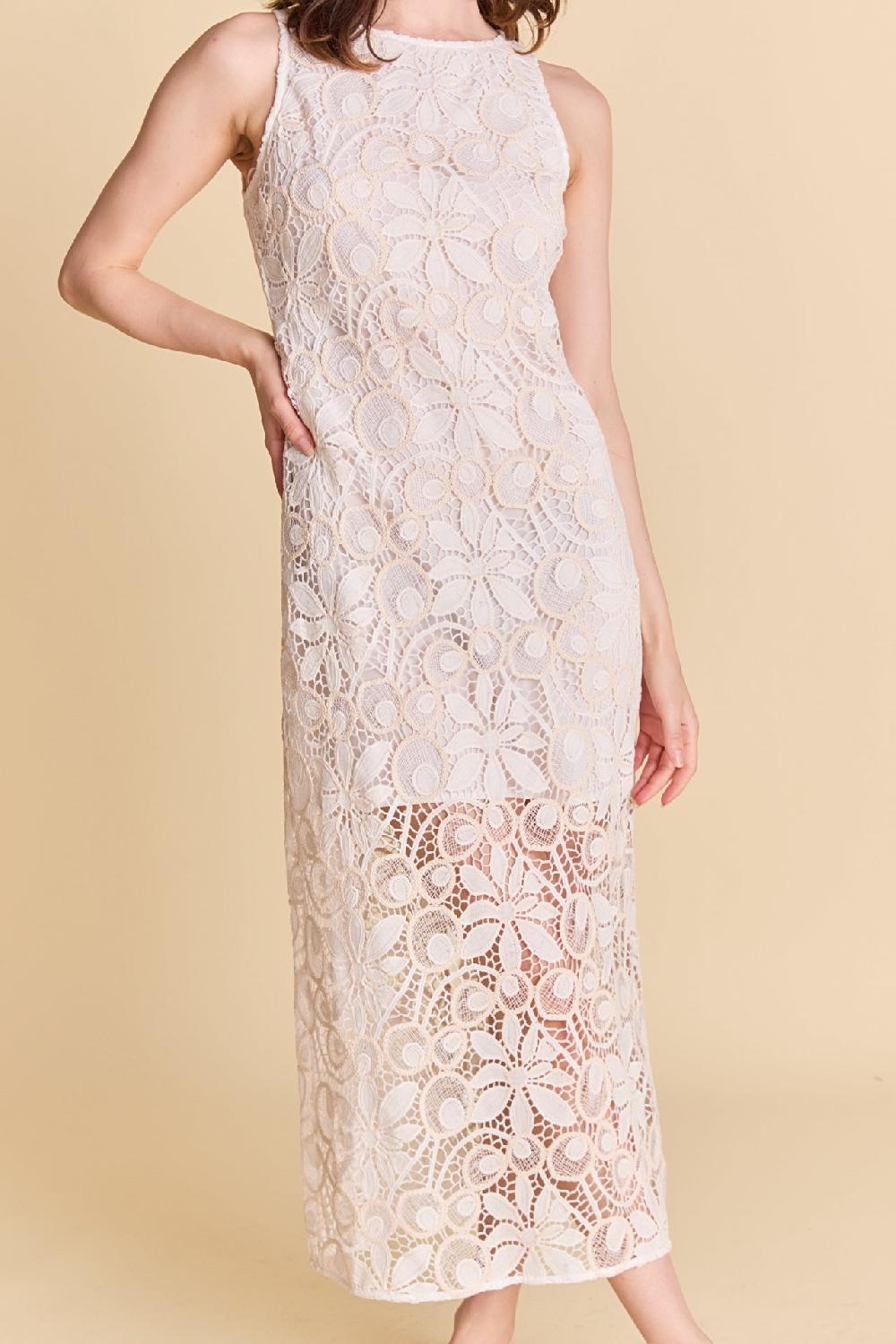 Endless Rose Textured Maxi Dress WHITE