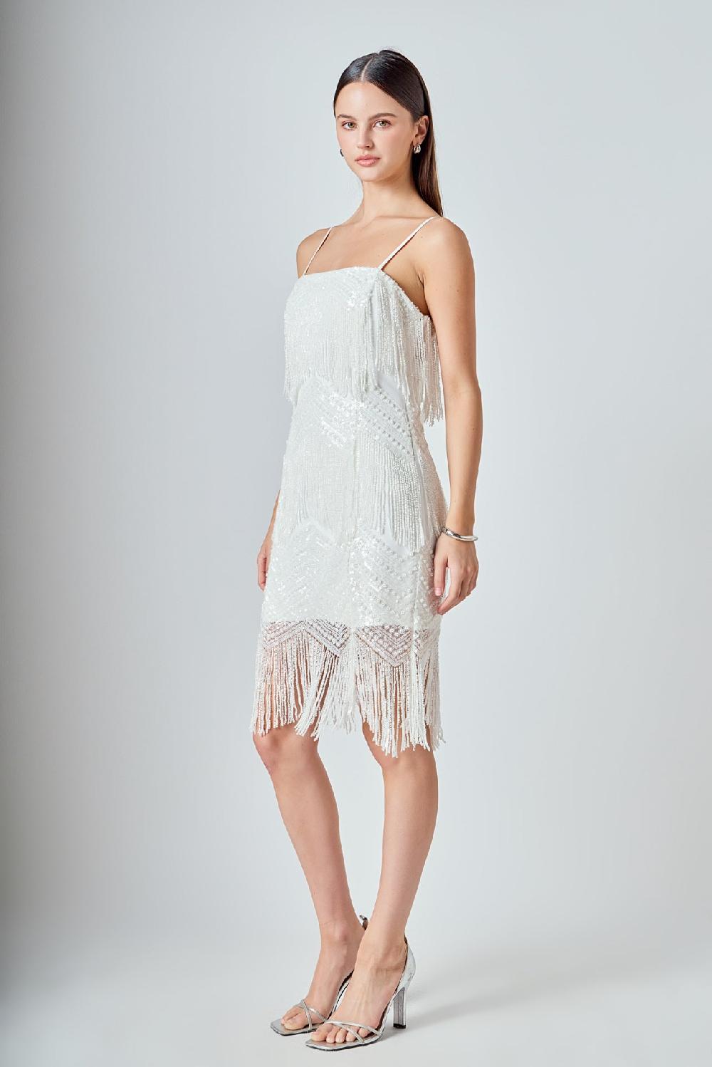 Endless Rose Textured Midi Dress WHITE