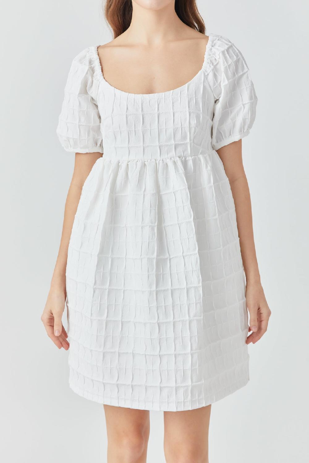 Endless Rose Textured Mini Dress WHITE