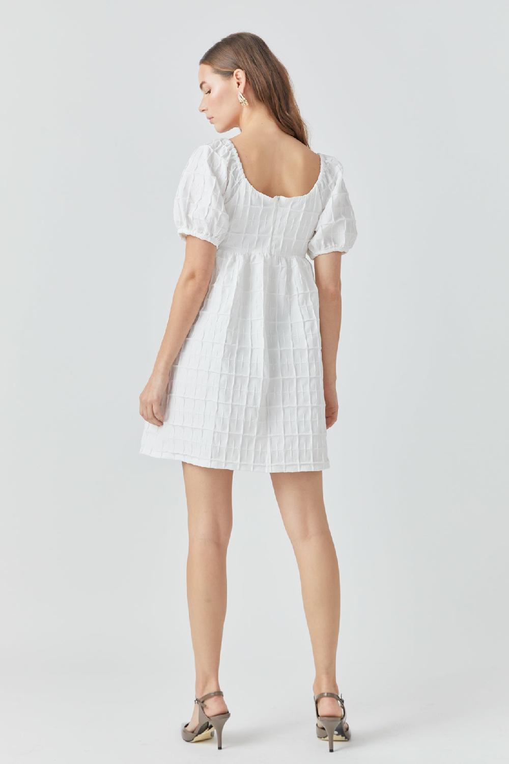 Endless Rose Textured Mini Dress WHITE