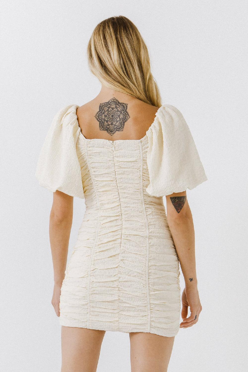 Endless Rose Textured Off-The-Shoulder Dress IVORY