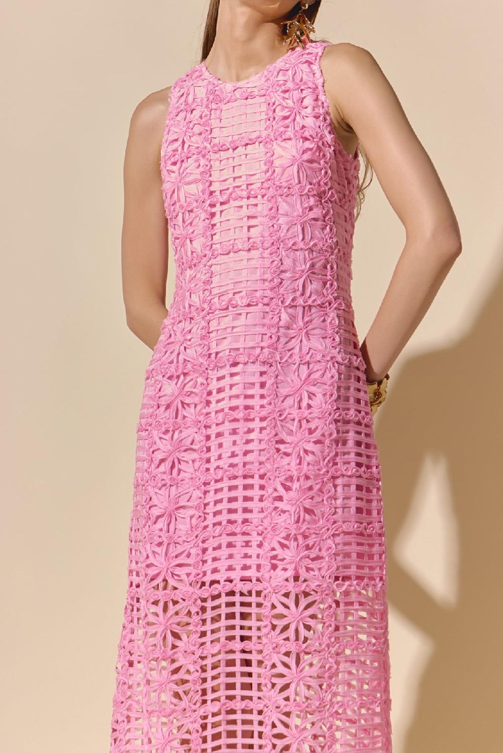 Endless Rose Textured Sleeveless Maxi Dress PINK