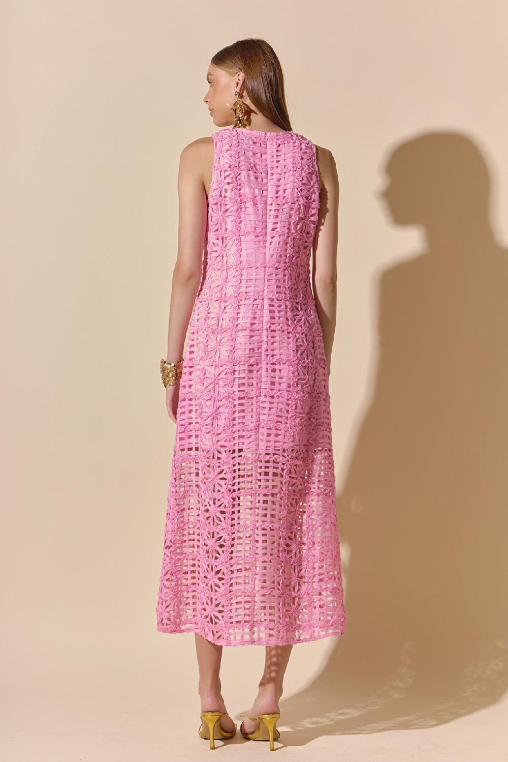 Endless Rose Textured Sleeveless Maxi Dress PINK
