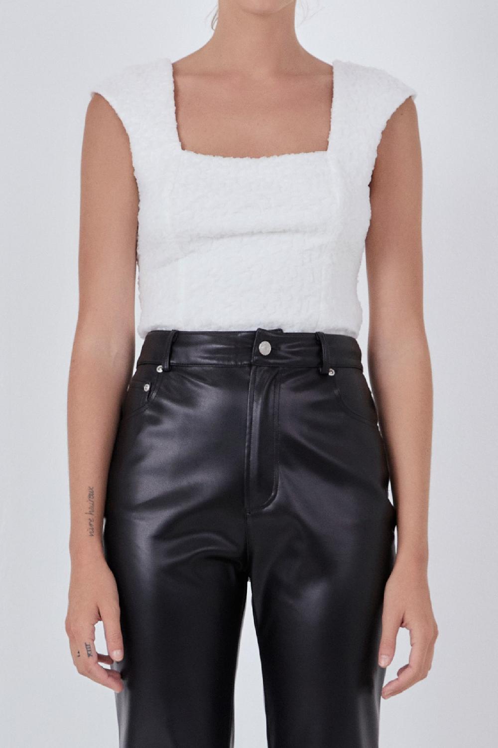 Endless Rose Textured Tulle Top WHITE