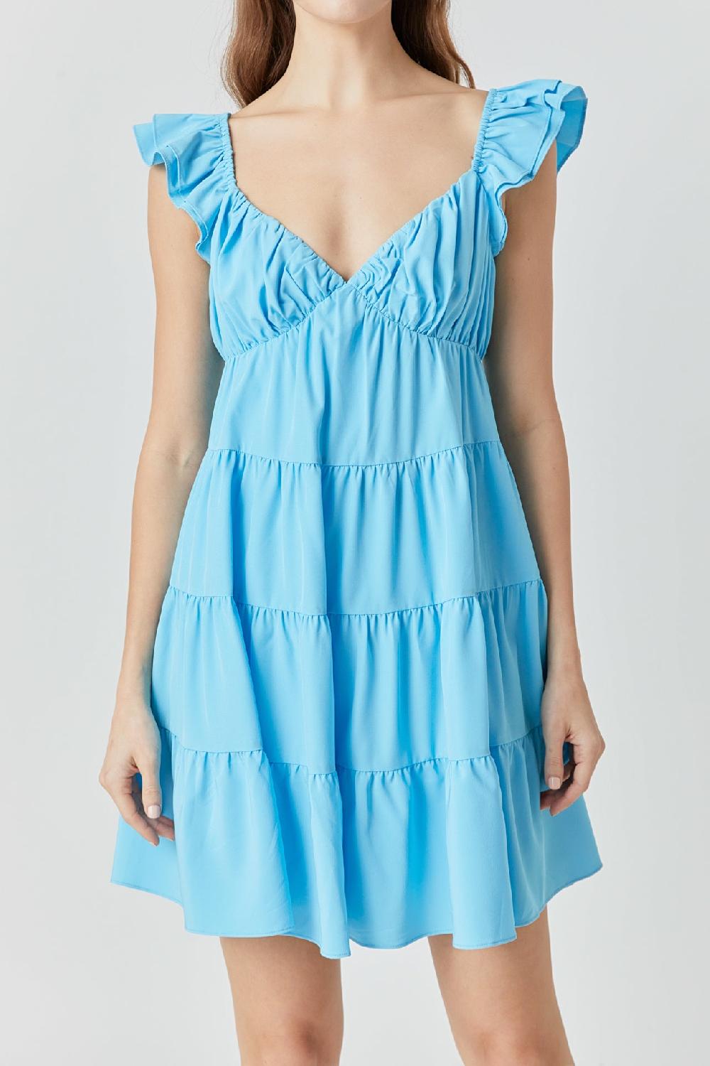 Endless Rose Tiered Mini Dress AQUA