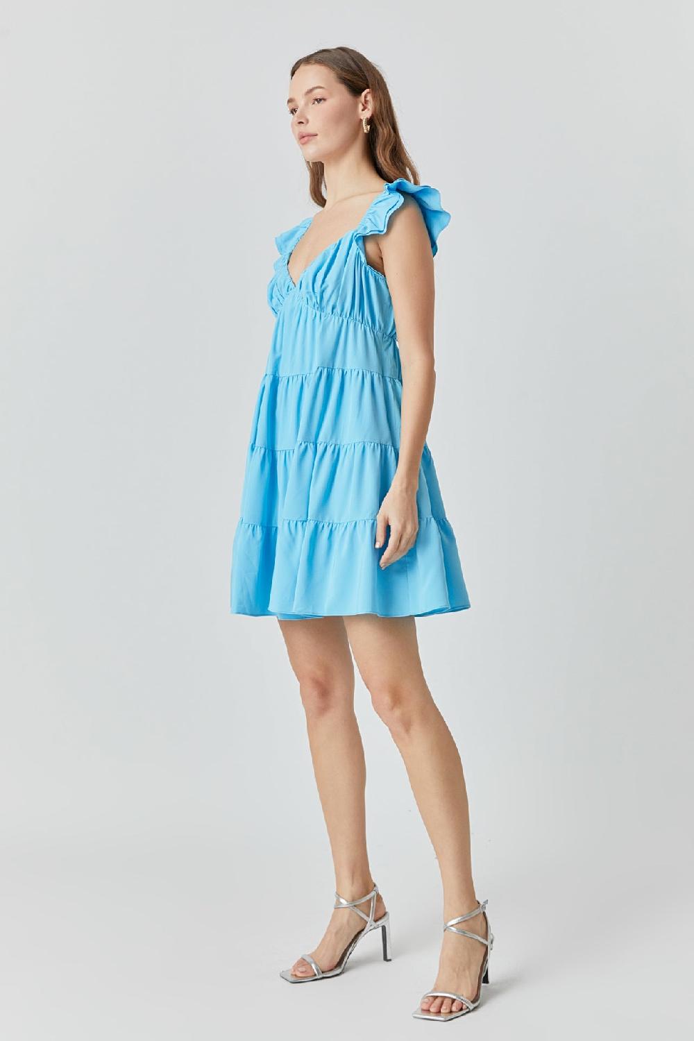 Endless Rose Tiered Mini Dress AQUA