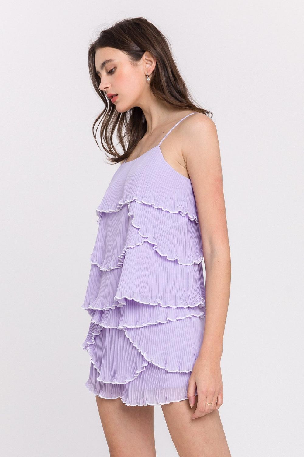 Endless Rose Tiered Ruffle Shorts LAVENDER