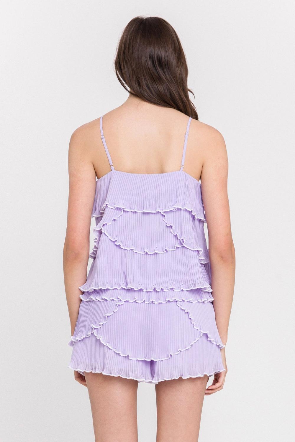 Endless Rose Tiered Ruffle Shorts LAVENDER