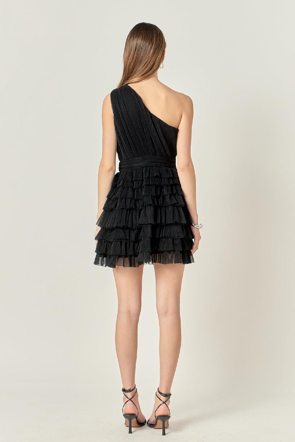 Endless Rose Tiered Tulle Mini Dress BLACK