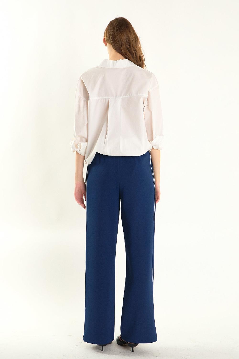 Endless Rose Track Pants With Piping NAVY