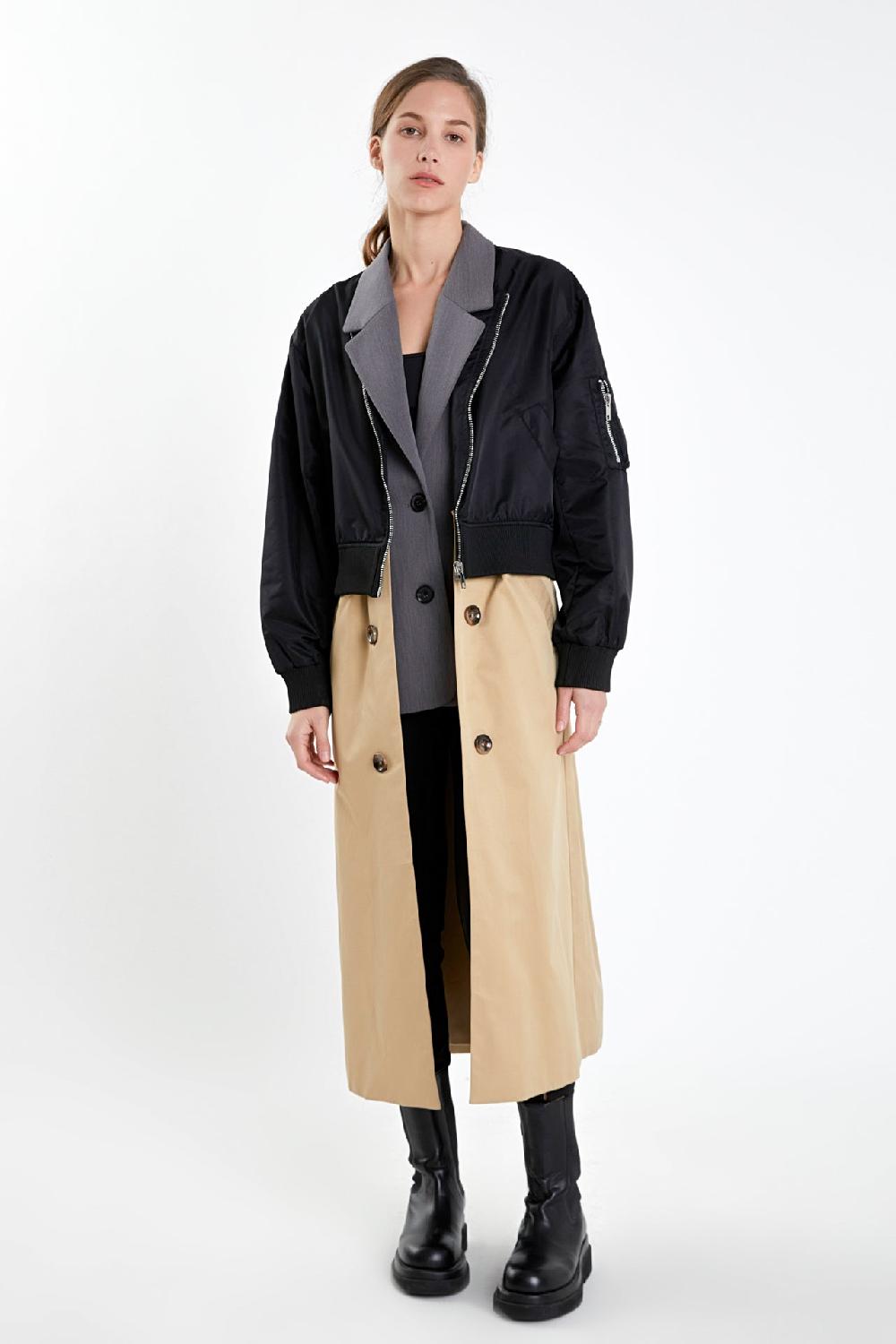 endless rose Trio Trench Coat MULTI