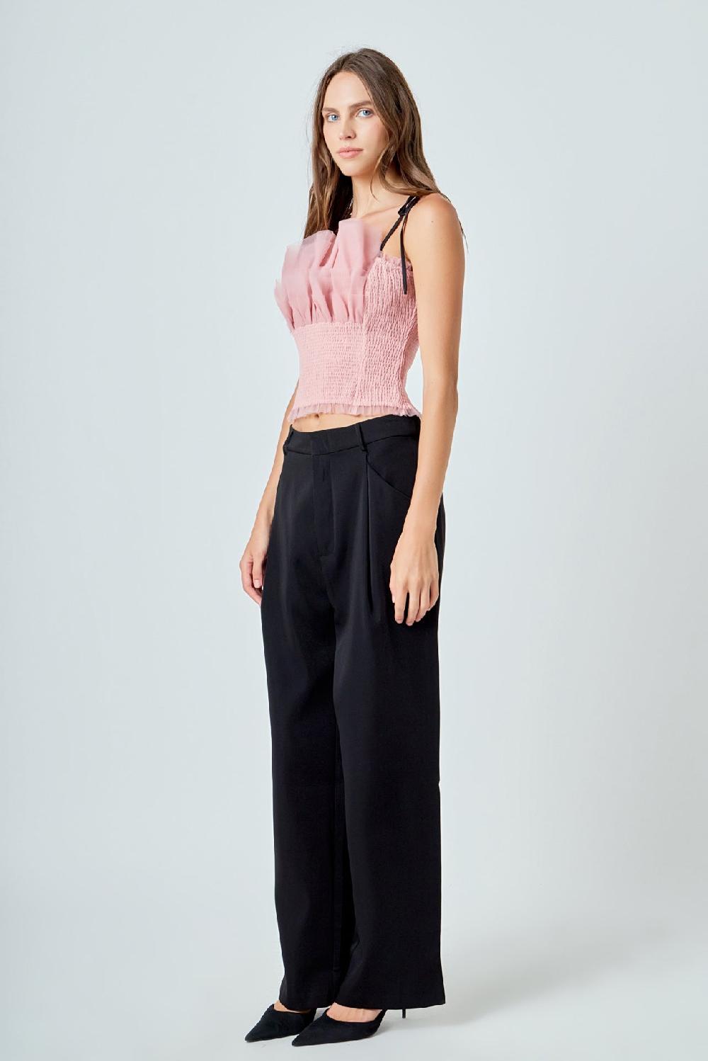 Endless Rose Tulle Cropped Top PINK