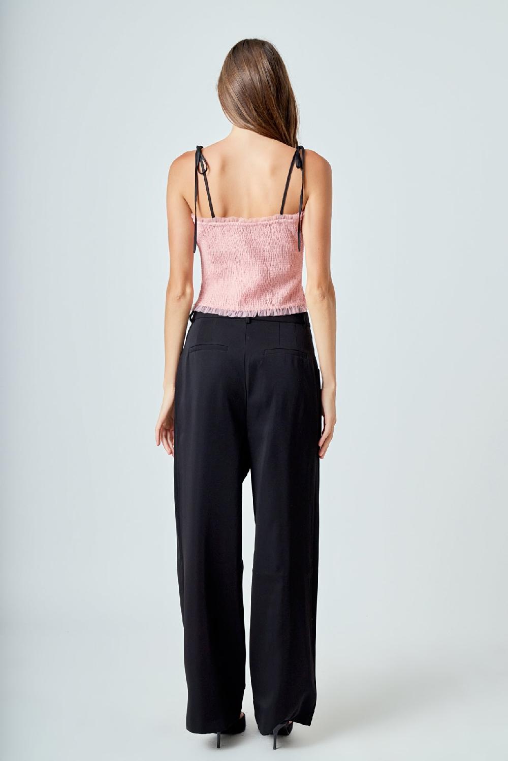 Endless Rose Tulle Cropped Top PINK