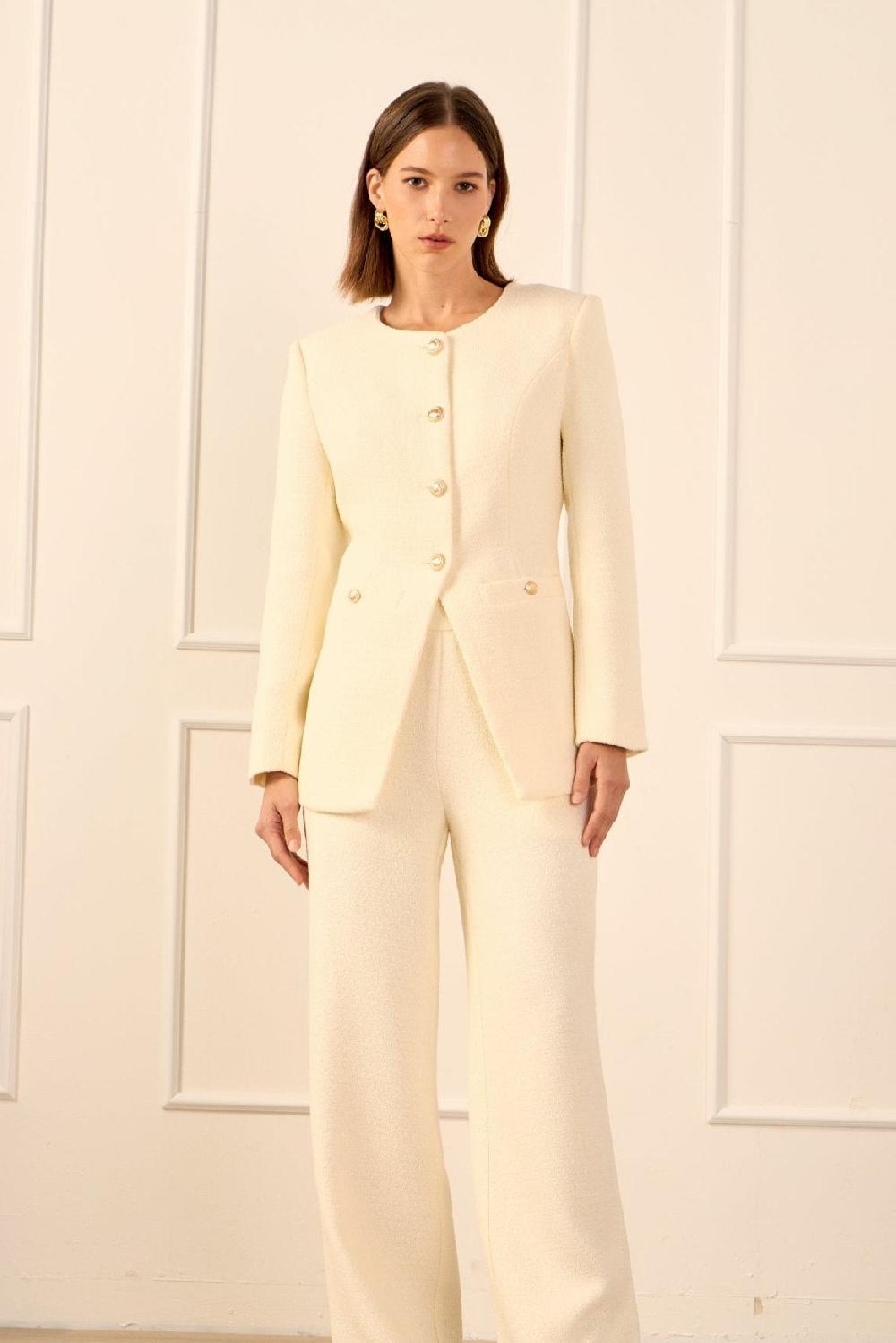 endless rose Tweed Buttoned Vest CREAM