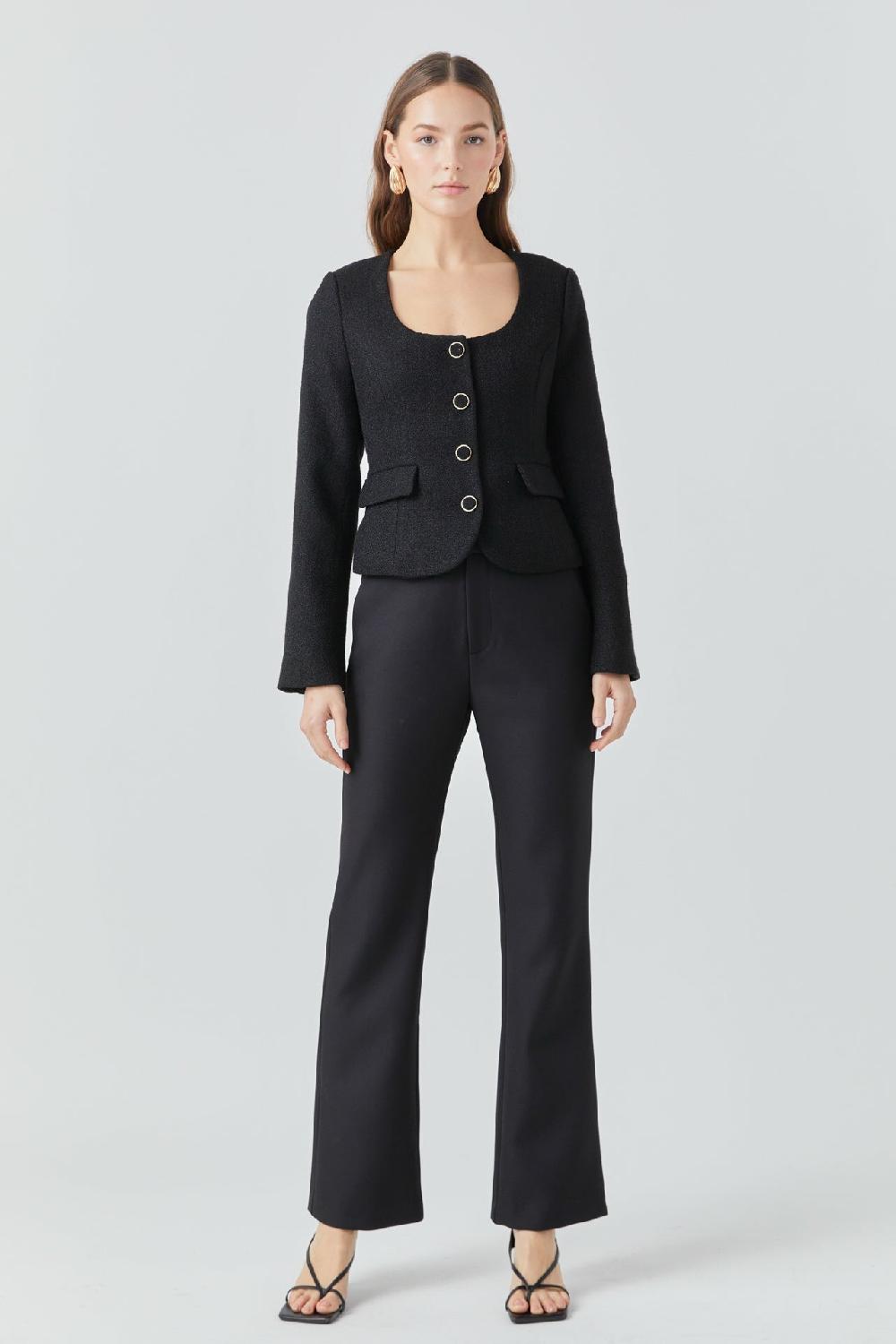 endless rose Tweed Jacket BLACK