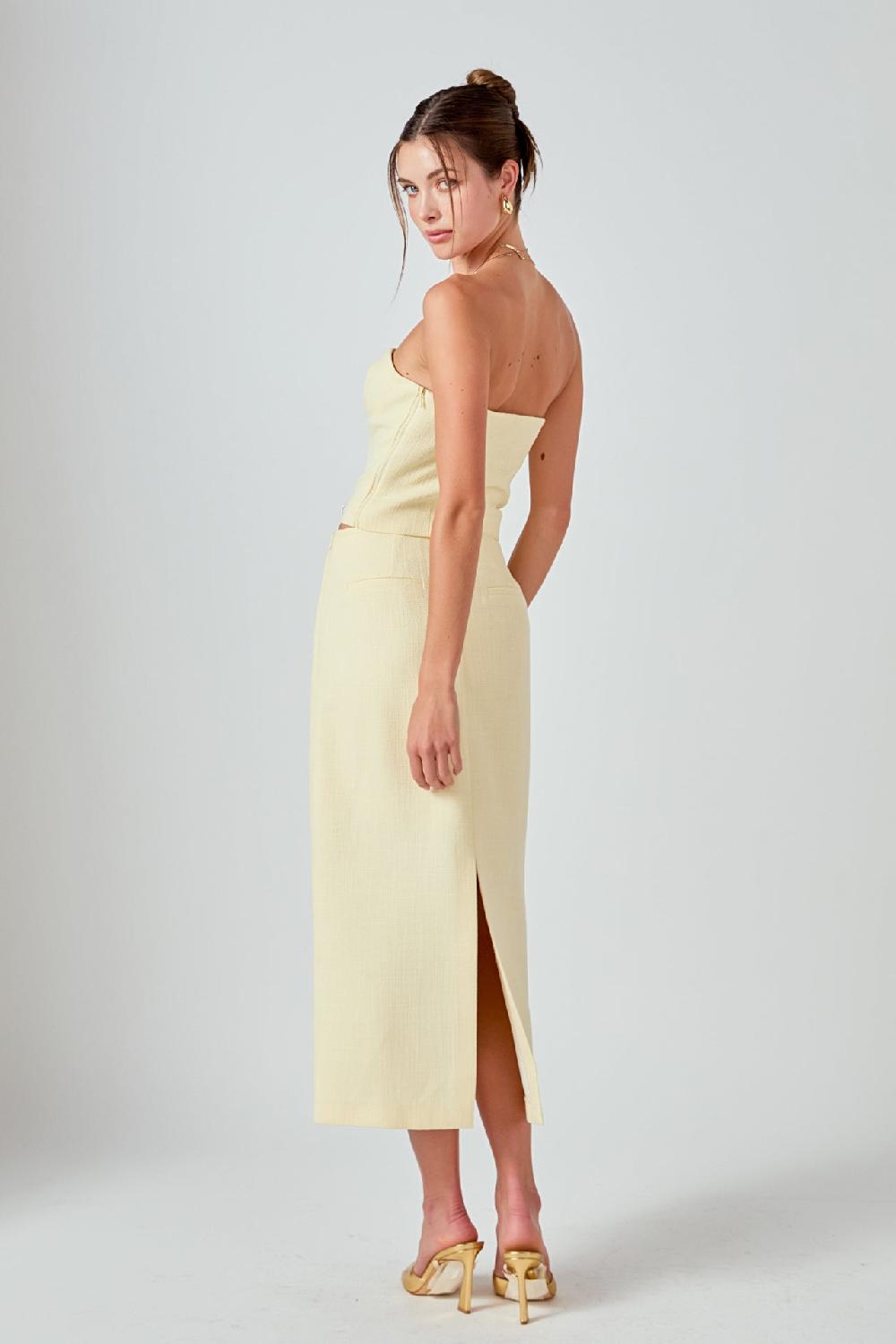 Endless Rose Tweed Midi Skirt BUTTER