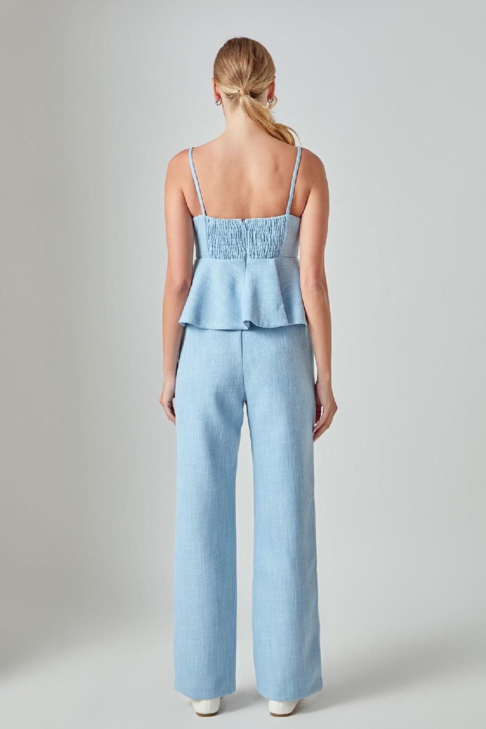 Endless Rose Tweed Relaxed Pants BLUE