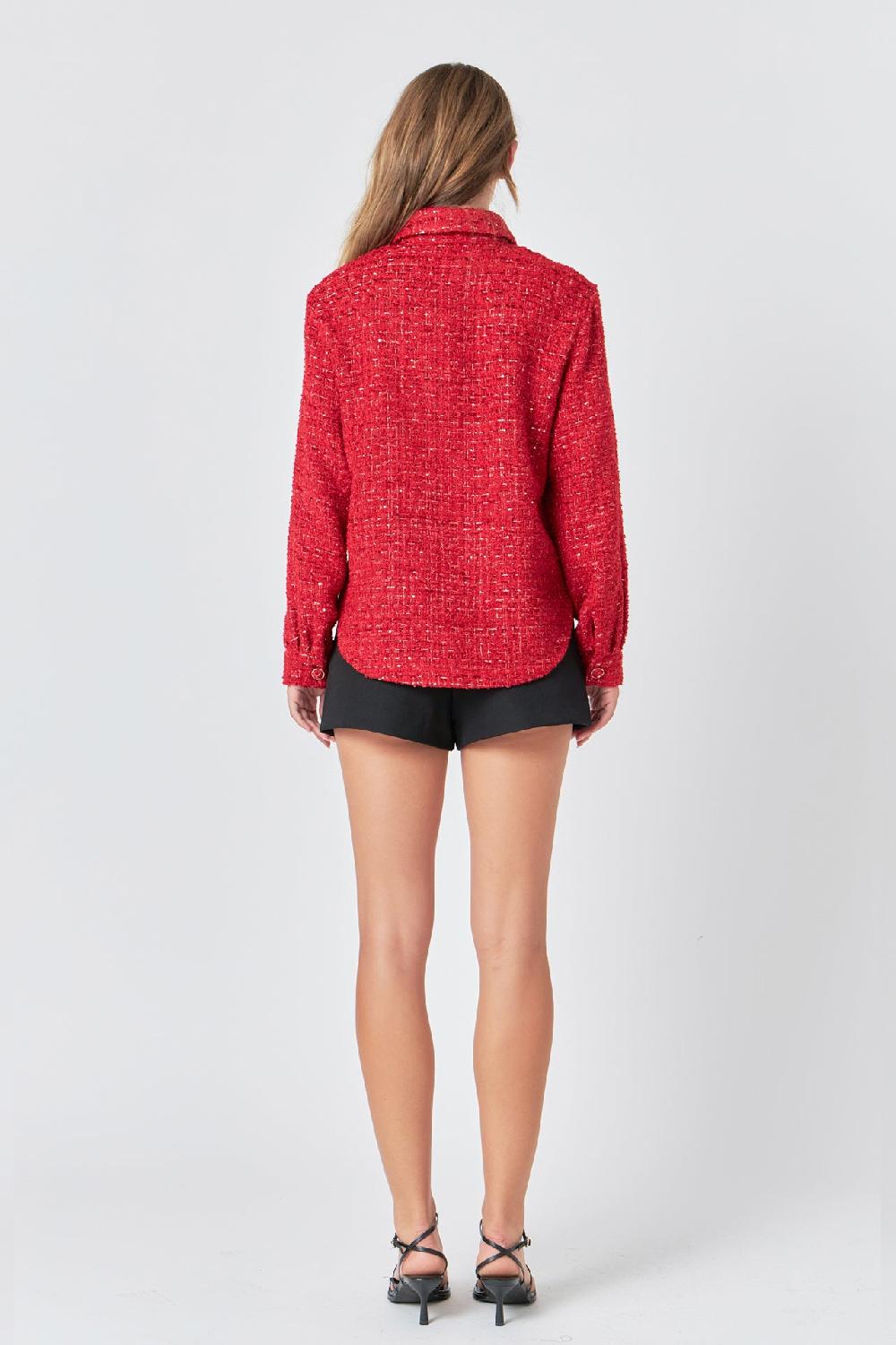 Endless Rose Tweed Shirt RED