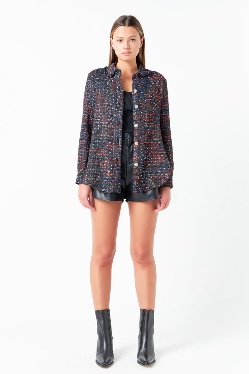 Endless Rose Tweed Shirting MULTI