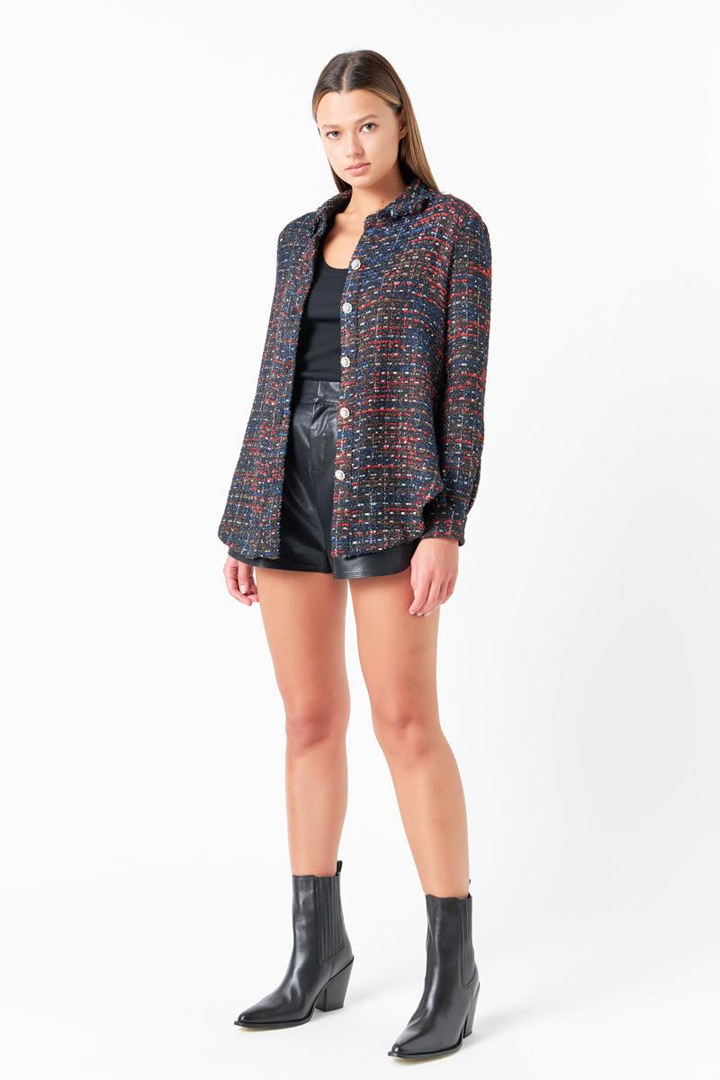 Endless Rose Tweed Shirting MULTI