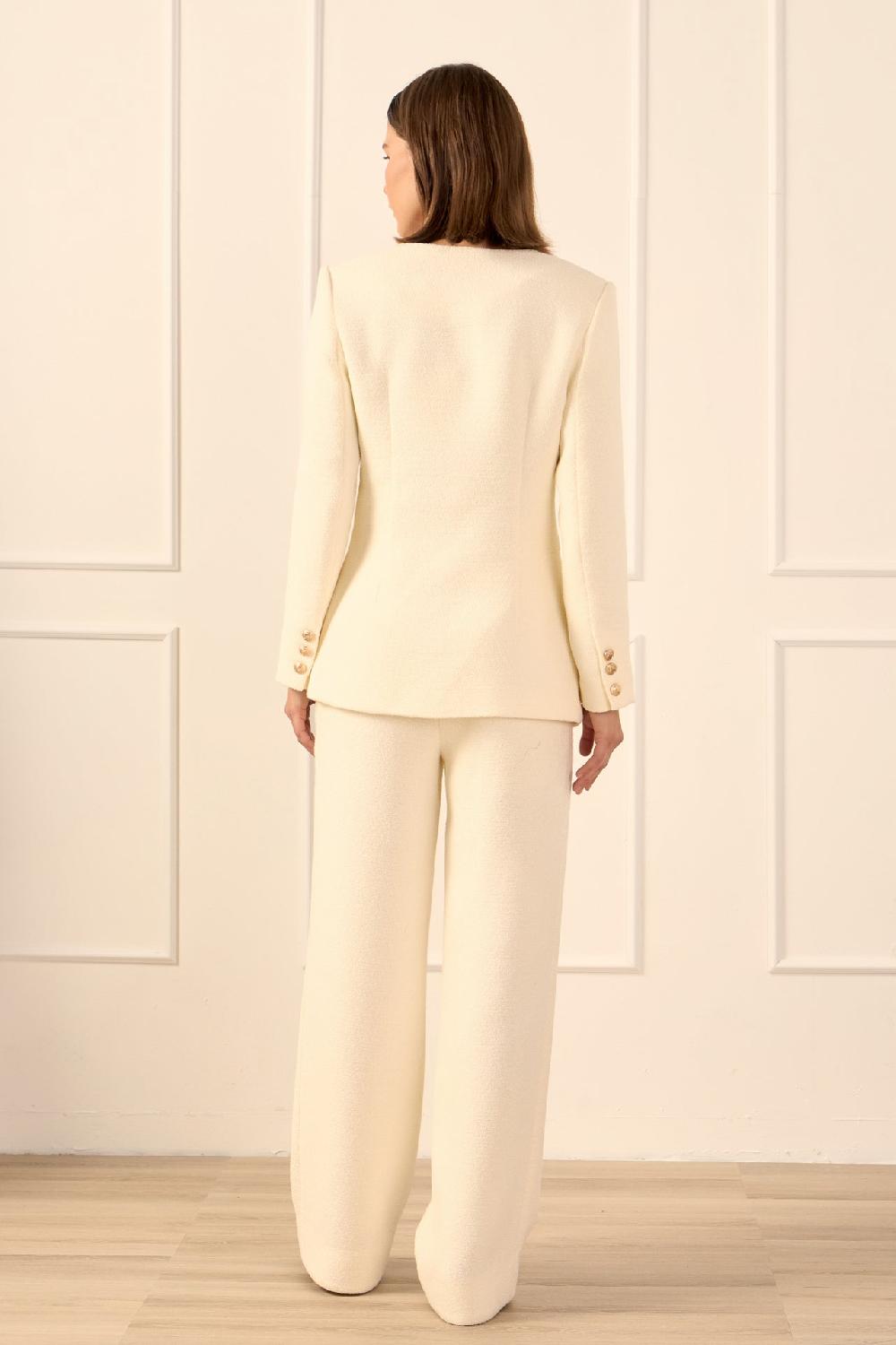 Endless Rose Tweed Wide Pants CREAM