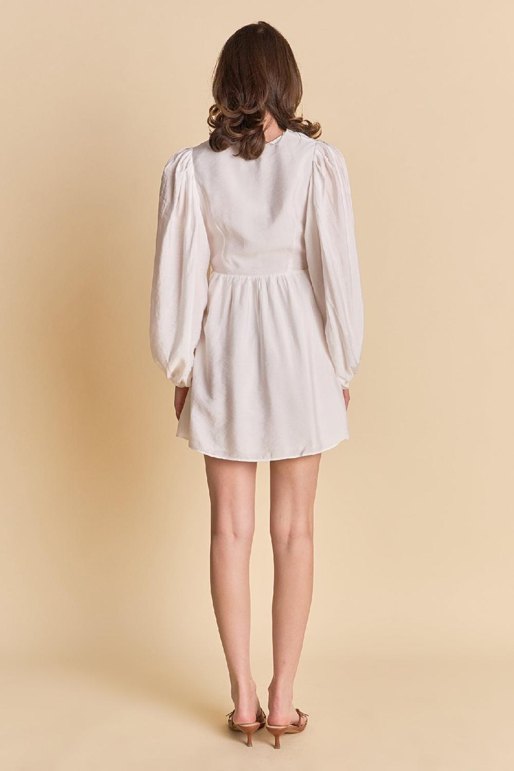 Endless Rose Twist Front Mini Dress WHITE