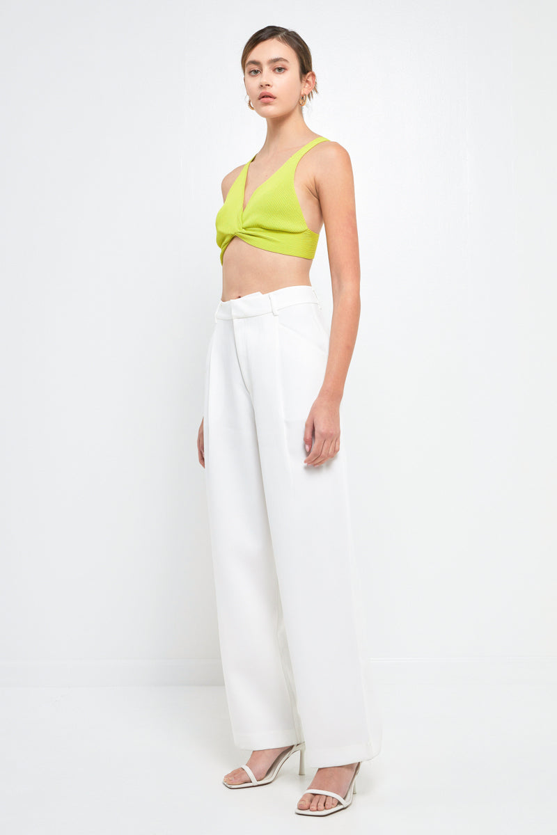 Endless Rose Twisted Ribbed Bralette CELERY