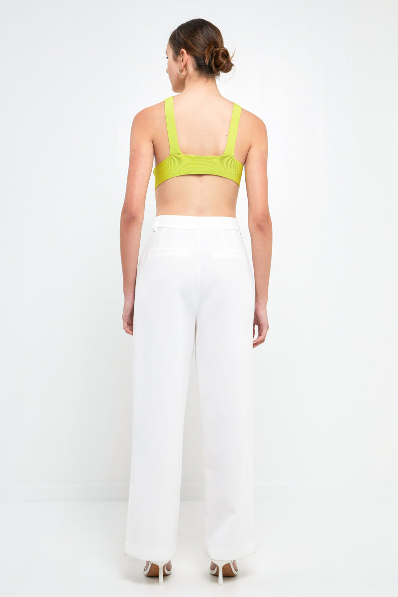 Endless Rose Twisted Ribbed Bralette CELERY