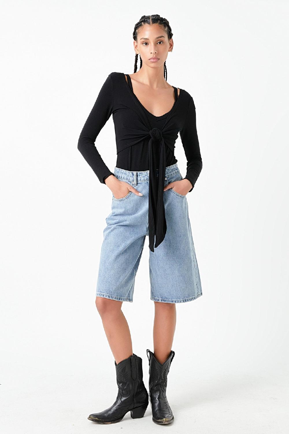 Endless Rose Two Piece Set Cardigan Cami BLACK