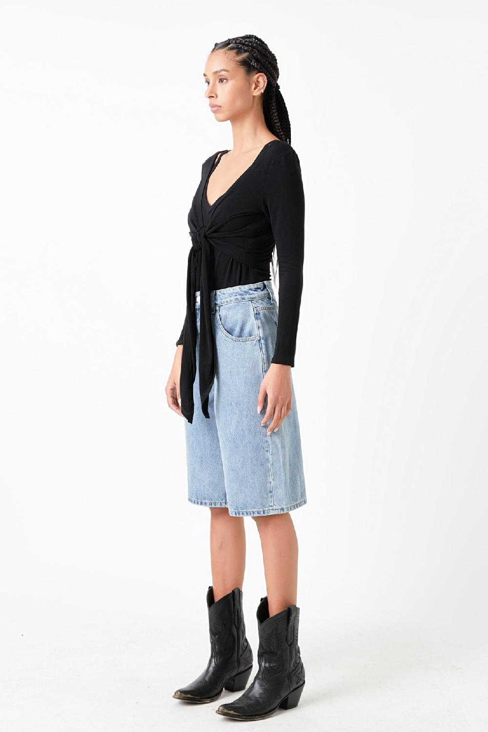 Endless Rose Two Piece Set Cardigan Cami BLACK