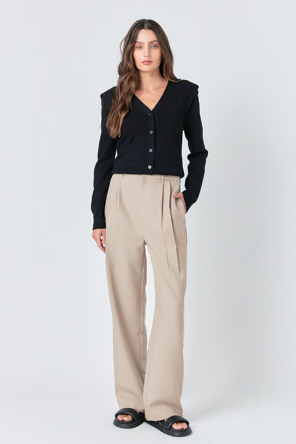 Endless Rose V-neck Cardigan BLACK