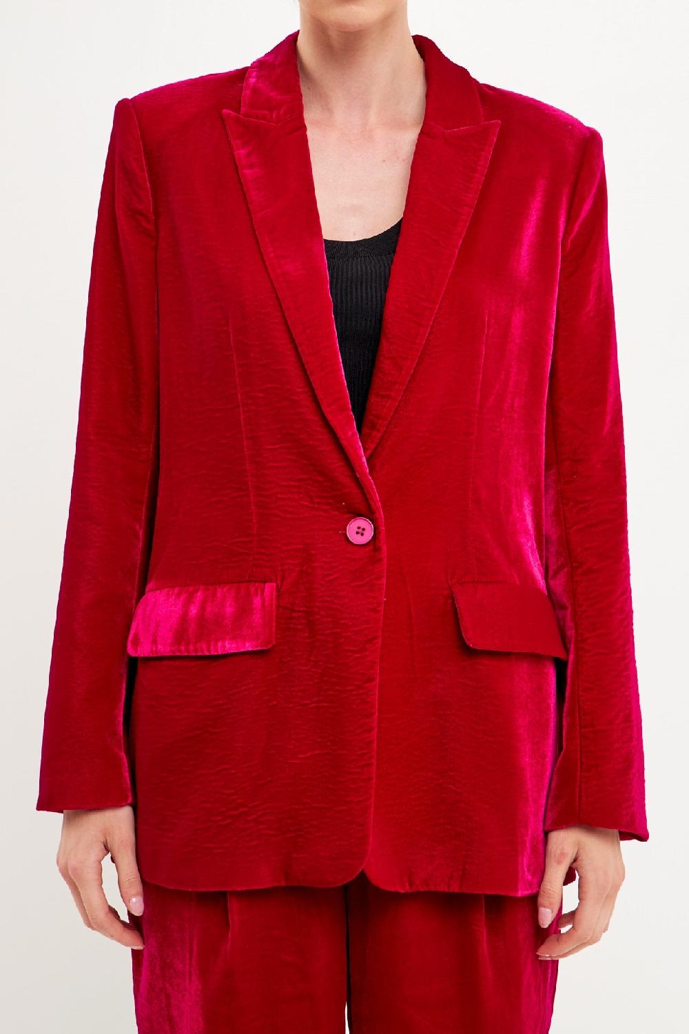 Endless Rose Velvet Blazer FUCHSIA