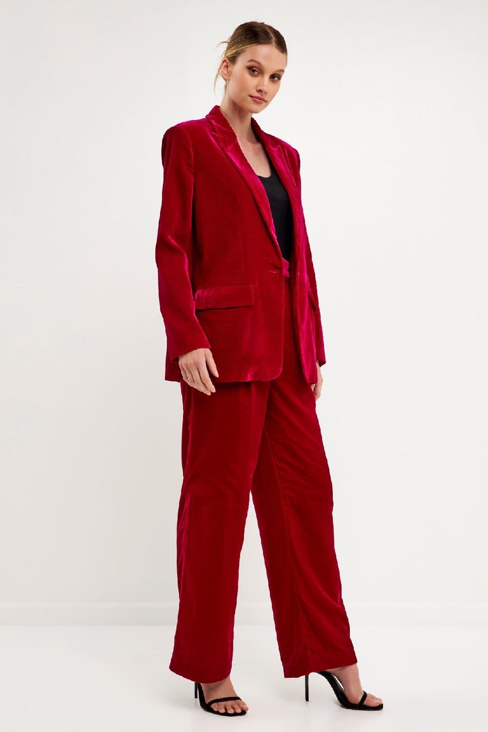 Endless Rose Velvet Blazer FUCHSIA