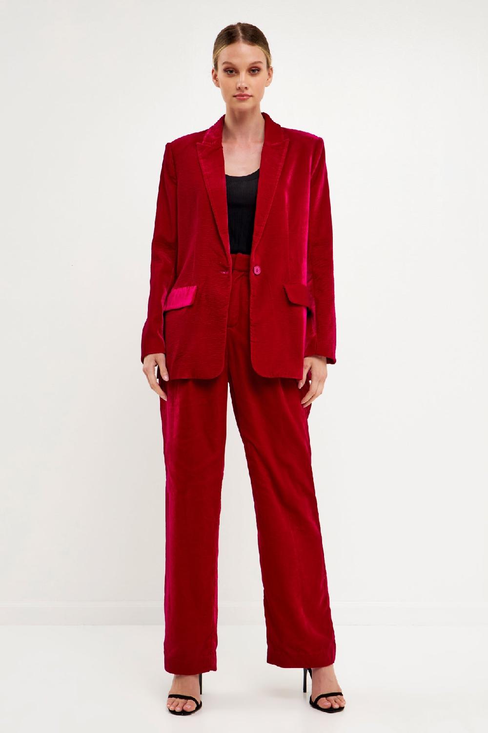 endless rose Velvet Blazer FUCHSIA