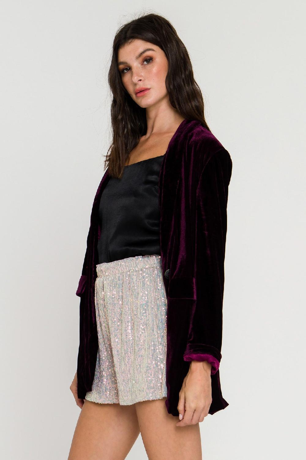 Endless Rose Velvet Blazer PURPLE