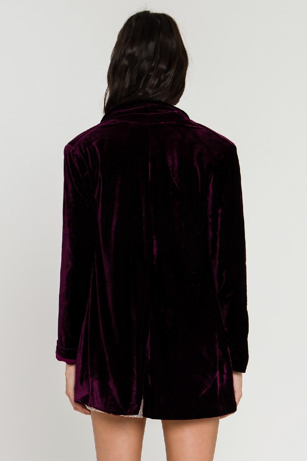 Endless Rose Velvet Blazer PURPLE