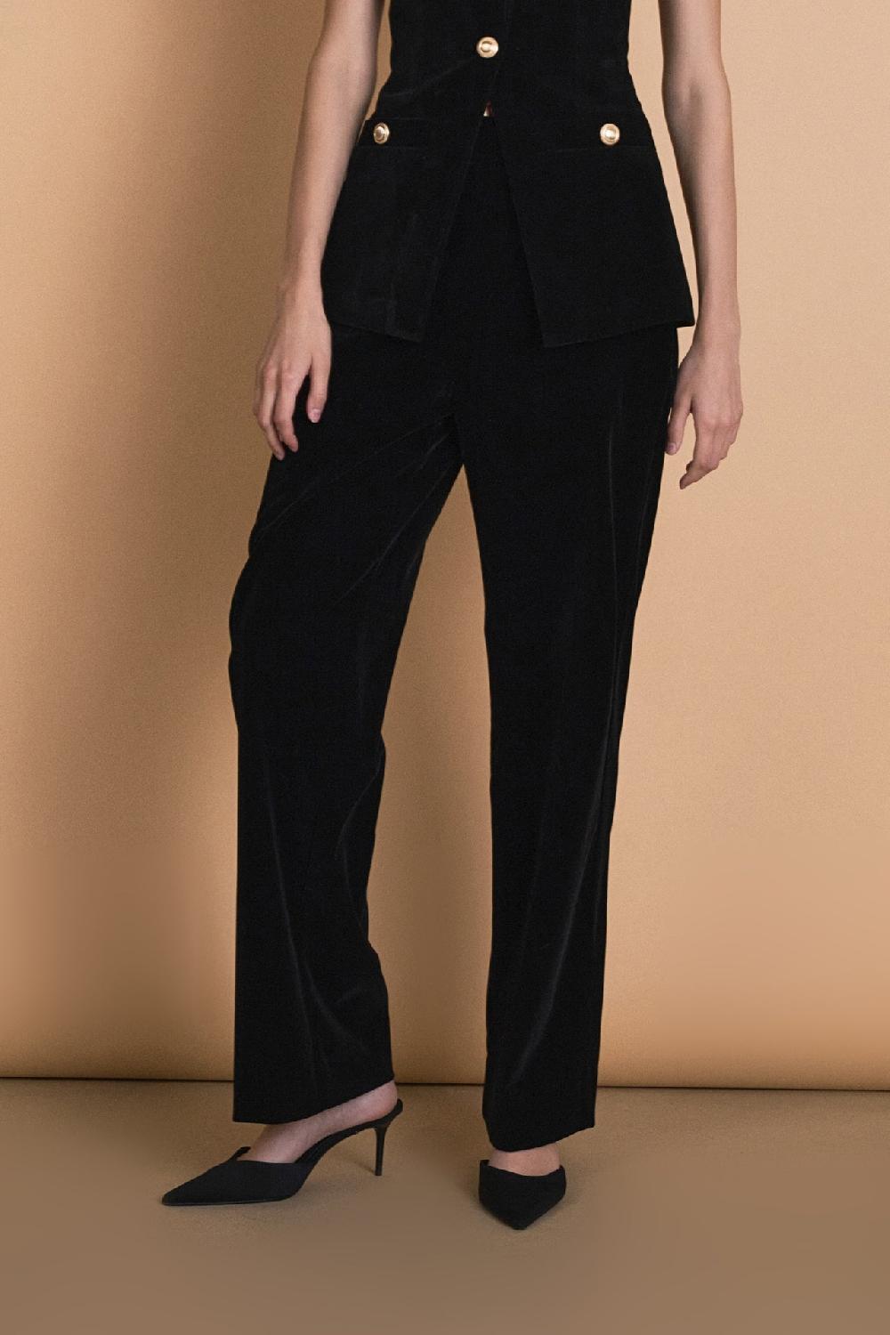 Endless Rose Velvet High Waisted Trousers BLACK