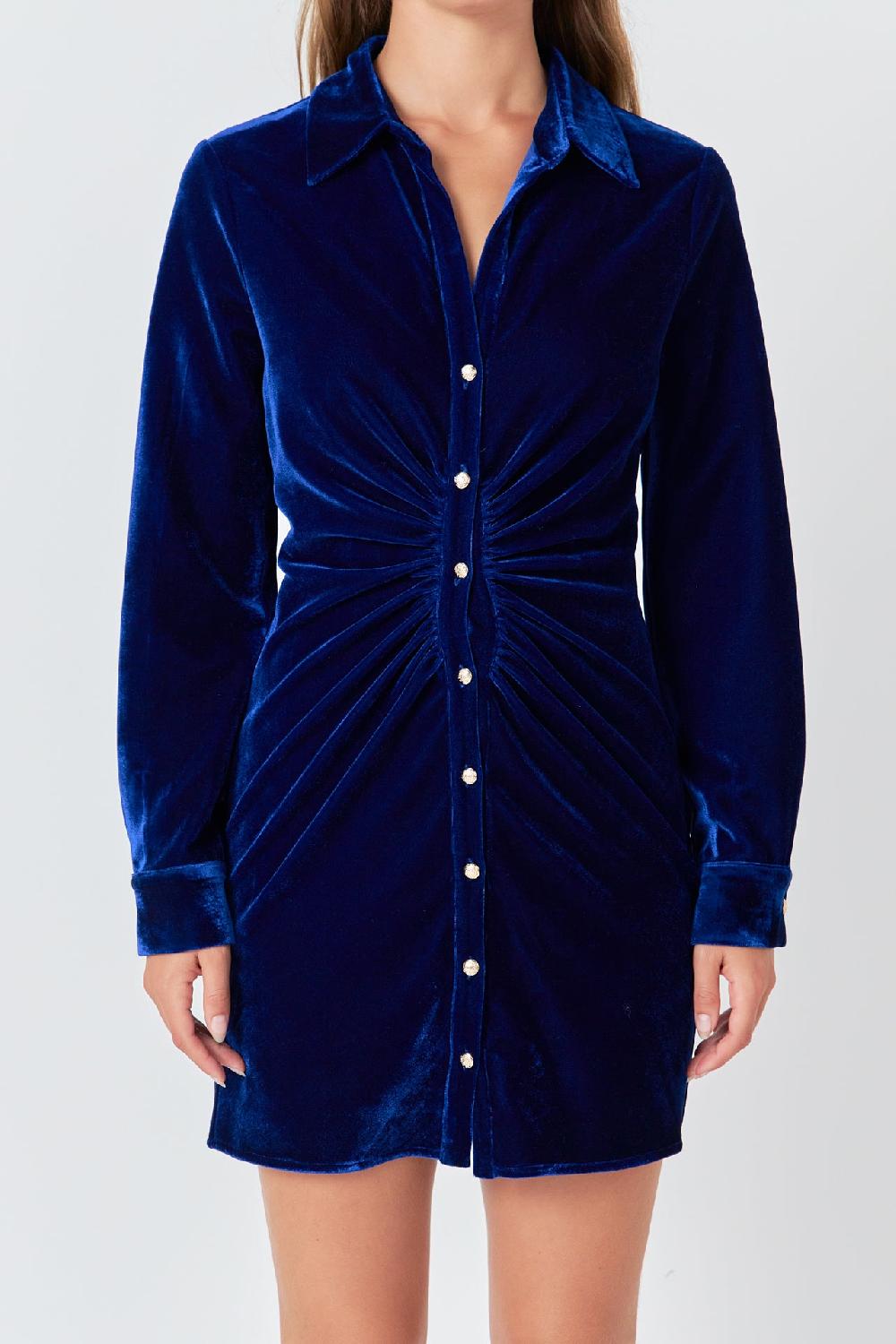 Endless Rose Velvet Mini Dress COBALT BLUE